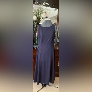 Classic Navy Sleeveless A-Line Dress